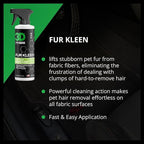 3D Fur Kleen - Pet Hair Remover & Cleaner - Loosens Embedded Pet Fur for Easy Removal - Safe for Carpets, Upholstery & Auto Interiors, 16 Ounce