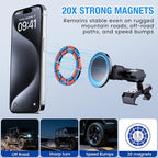 DIAMOOKY Upgraded Metal Phone Mount for Jeep Wrangler JL JLU 2018-2023 and Gladiator JT 2020 2021 2022 2023 Magnetic Phone Holder Dash Mount System Kit Dashboard Accessories Driver Side (Not for 4xe)