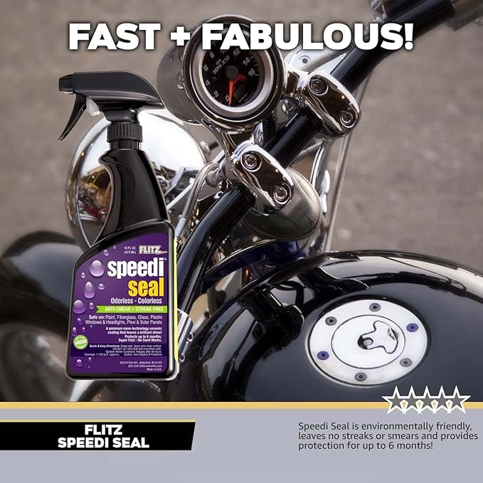 Flitz Speedi Seal - 16oz Bottle of USA-Made Ceramic Coating for Cars to Polish & Protect for Up to 6 Months - Works on Paint, Fiberglass, & More - Streak-Free Ceramic Spray Sealant (6 Pack)