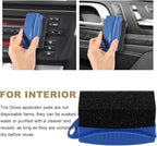 Ohleats 2 PCS Tire Dressing Applicator, Wheel Shine Pad With Lid, Reusable Detailing Foam Waxing Wipe Polishing Sponge, Universal Car Accessories (Blue)