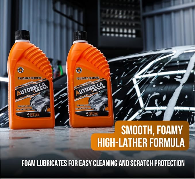 Car Wash and Wax – High Foaming pH Neutral Car Soap, 100:1 Concentrated for More Washes, Safe for Wax & Ceramic, Glossy Finish, For Foam Cannon & Bucket – Premium Italian Formula, 33.8 Oz