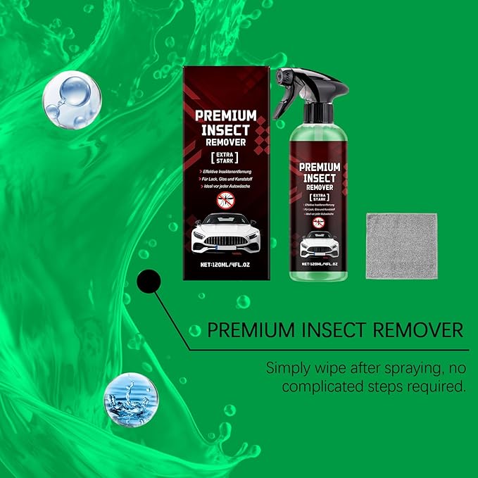 Car Paint Cleaner, Automotive Tar Remover, 120ml Heavy Duty Detailing Spray With Towel For Windshield Window Cleaning Supplies Valeting Accessory Restoration Gear Component Tool System Gear
