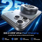 Qi2.2 Magnetic Car Mount Charger【25W Fast Charging+Ice-Cooling】 360° Rotating Fast Wireless Charger Stand with Cooling Fan/LED Light,Vacuum Magnetic Phone Holder Compatible with iPhone 12-17, S26/S25