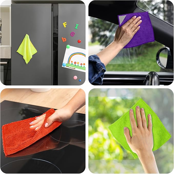 Gersoniel 16 Pcs Magnetic Cleaning Cloth Dry Erase Reusable Magnetic Microfiber Whiteboard Cleaning Cloth Towel for Dry Erase Board Whiteboard Classroom Home Office (Multiple Colors,6 x 6 Inch)