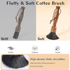 Belongtous Coffee Grinder Cleaning Brush, Fluffy & Soft Bristles Coffee Brush and Walnut Wood Handle, Espresso Machine Brush Cleaner Tool for Barista Home Kitchen