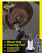 Hub Cleaner Resurfacing Tool, Aluminum Alloy Brake Hub Cleaning Kit with 5 Pads Fits Power Drill or 1/2" Impact Driven Wrenches for Car Motorcycle