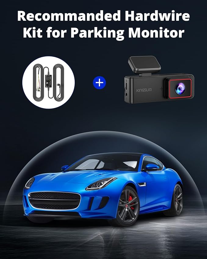 Dash Cam Front and Rear Camera 4K+1080P, Kingslim Dash Camera for Cars Built-in WiFi APP, Mini Car Camera with Night Vision, 24H Parking Monitor, Loop Recording, G-Sensor