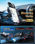 VANMASS Car Phone Holder [Upgraded Strongest Suction & Clip] Cell Phone Mount for Dashboard Windshield Vent Wall,Truck Cradle Stand for iPhone 17 Pro Max 16 15 14 13 12 11 SE Samsung S26 Android,Black