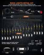 Rock Lights,LEDMIRCY R2 Pure White LED Rock Lights Kit 16PCS with Toggle Switch Wiring Harness Ultra Bright for UTV Trucks ATV Underglow Light Trail Rig Under Body High Power Waterproof