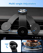 CloudValley for MagSafe Car Mount Detachable, 360° Adjustable Memory Alloy Arm Bendable Car Mount, Phone Holders for Car Dash Compatible with iPhone 17/16/15/14/13/12 & All Smartphones