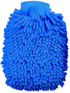 House Cleaning and Car Wash Mitts, Home Dusting Microfiber Gloves, Washing Clean Polish Faster (2-Pack, Blue)