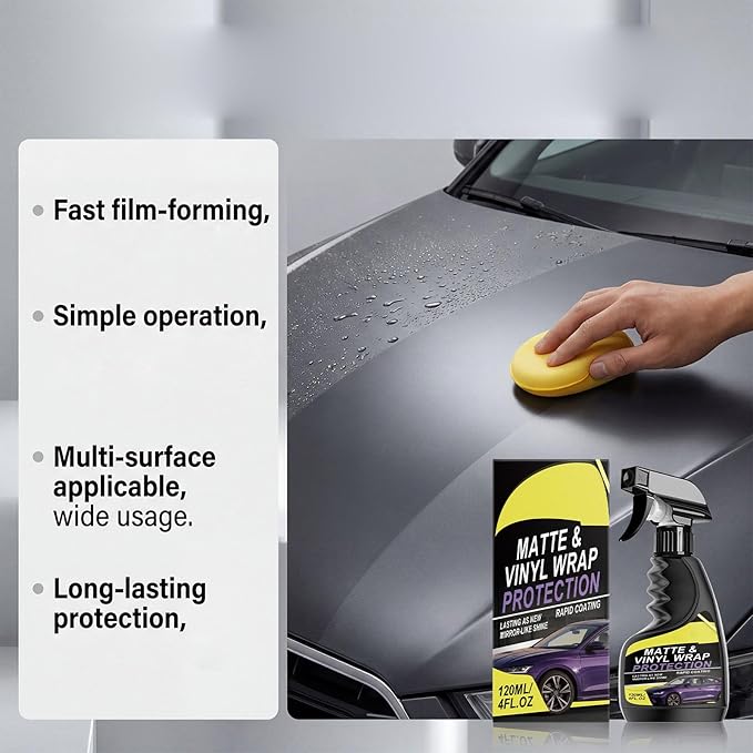 Matte & Vinyl Wrap Protection Spray, Vinyl Cleaner Protectant Spray, Matte Finish Detailer and Spray Sealant for Boats, Cars, Trucks & SUVs (2PCS)
