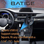 BATIGE Dual Ports Square USB 3.0 Panel Flush Mount Extension Cable with Buckle for Car Truck Boat Motorcycle Dashboard-3ft
