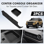 Autorder 2PCS Center Console Organizer for 2024-2026 Toyota Land Cruiser Prado 250 LC250 Accessories Armrest Storage Box Silicone Dash Organizer Center Console Insert Tray with Anti-Slip Mat