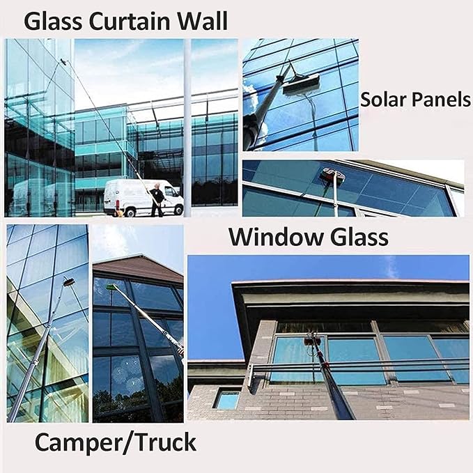 Outdoor Window Cleaning Kit Solar Cleaning Brush Water-Fed Window Cleaning System for Solar Panels & Photovoltaics Ideal for Greenhouses & Outdoor Use