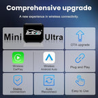 MMB Wireless CarPlay Adapter for iPhone, 2-in-1 Wireless CarPlays & Android Auto Adapter, Convert Wired to Wireless CarPlay,Plug & Play,Auto Reconnect, No Delay, USB-A/Type-C for iOS 10+ & Android 11+