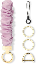WEESMILE Keychain Wristlet, Stretchy Key Chain for Car Keys with D ring, Cute Scrunchie Wrist Bracelet for Women Men