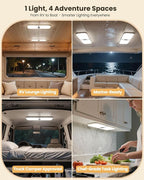 DFGOTOP 12V LED Light,Camper Lights Dimmable, RV Lights Interior 204 LEDs Warm Cool Natural White for RV Caravan Motorhome Enclosed Cargo Trailer Camper Truck Lorry Van Boat Car
