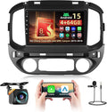 [Qualcomm 8Core] 4+64G Car Radio for Chevy Colorado/GMC Canyon 2015-2018 Base Mode (Low-end), Android 15 9-inch Touch Screen CarPlay Android Auto/6GHz WiFi/Bluetooth 5.0/1280 * 720P/DSP/EQ/FM/RDS/GPS
