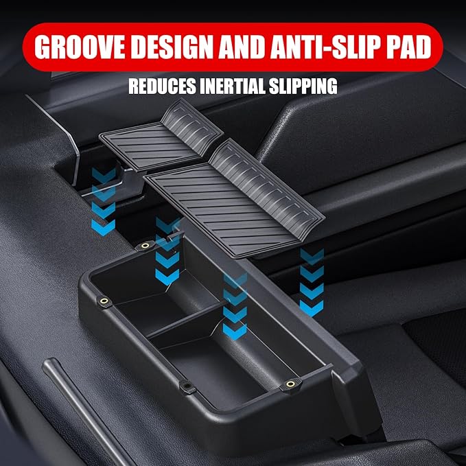 Dashboard Behind Screen (14-Inch) Storage Box for 2026 2025 2024 Toyota Tacoma & 2025 2026 4Runner Accessories, Center Console Organizer Tray with Anti-Slid Silicone Pad (14 Inch Screen only)