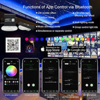 AKEPO Small Size 16W RGBW APP Twinkle Shooting Star Fiber Optic Lights, Music Activated 450pcs 0.03in 9.8ft/3m Optical Fiber Star Ceiling Light Kit for Car Starlight Headliner/Home