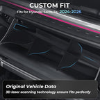 Glove Box Organizer Compatible with Hyundai Santa Fe 2026 2025 2024, Interior Accessories Glove Box Compartment Insert Storage Dividers for 2024-2026 Santa Fe, Black