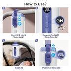 Rechargeable Hands-Free Baby Rocker & Sleep Soother – Portable Vibration Device with 6 Levels, 21 Melodies & Smart Sensor – Fits Most Strollers, Car Seats & Baby Gear, Travel Essential for Newborns