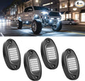 4 Pods White Rock Lights 6000K Pure White 36 LEDs SMD Chips Super Bright Neon Underglow Light IP68 Waterproof for Pickup Trucks SUV UTV ATV RZR Car Boats