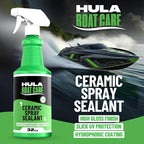Hula Ceramic Spray Coating – High-Gloss SiO2 Shield & Detailer – Cherry Blast Scent – Hydrophobic Water Repellent for Gel Coat, Paint, Glass, & Chrome – 32oz