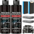 2PCS Nano-Quick Ceramic Coating Pro, Revolutionary Nano Spray for Car Detailing, Car Nano Quick Coat Restoring, for Dust-Proof Glass Effect and Lasting Luster, 3.38fl.oz