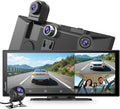 CARPURIDE W125S 11.26 Inch HD Wireless Carplay & Android Auto Screen, 4K +1080P+1080P Dash Camera for Cars with 64GB Card, with Loop Recording, Bluetooth, Voice Control, GPS, FM, Super Link