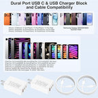 100W USB C Charger Block,Super Fast Charging Station/10ft USB C Cable Cord Long, 65W Type C Laptop Adapter for MacBook Pro/Air/iPhone 17 16 15 Pro Max/Samsung Galaxy S26 S25 S24 S23 S22 S21 Ultra/Plus