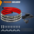 Nilight 60 Inch Truck Tailgate Strobe Light Strip Tail Emergency Bar Rear Window Warning Lamp Ultra-Bright Double Row 360 LED for Pickup Trailers Construction Vehicles Car SUV, Blue White
