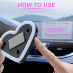 iFunyLED Car LED Interior Lights, Heart-Shaped Ambient Light for Windows, 5 Lighting Modes, Charging Through Type-c and Solar Energy, Car Decorations for Women Men, Pack of 1, (Pink)