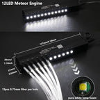 AZIMOM Mini 6W Twinkle 400pcs0.03in 9.8ft Fiber Optic Starlight Headliner+ 180pcs Fiber Pure White Meteor Shooting Star for Car Home, End Glow Fiber Strands Sound-Activated APP& Remote Control
