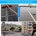 12M Telescopic Window Cleaning Pole with Water Fed Brush - Extendable Cleaner for Conservatory Roofs Solar Panel & Photovoltaic Cleaning 30cm Brush Head for Effortless Reach