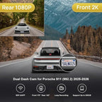 Fitcamx Front 2K+Rear 1080P Dash Cam Adapts for Porsche 911 2025-2026 & 911 GT3 RS & Turbo S (992.5), OEM Look, Dual HD Video, WiFi & APP, Loop Recording, Parking Sensor, Easy to Set, 64GB Card