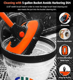 43'' Car Wash Brush with Long Handle Chenille Microfiber Car Wash Kit Mitt Retractable Bent Pole Car Wash Mop for Cars RV Truck Boat (Orange-1)