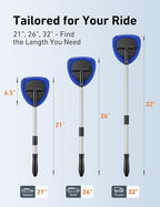 AstroAI 32" Windshield Cleaner Tool, Car Interior Window Detailing Cleaning Kit with Extendable Handle and 4 Easy-to-Install Reusable Microfiber Pads, Auto Glass Wiper Brush Kit for Car&Home, Blue