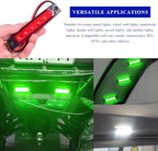 Sun Walker 8 PCS LED Rock Strip Lights, 3.77 Inch Waterproof 6 LED Car Side Marker Clearance Lamps, Wheel Fender Well Lighting Kits Exterior Underglows for Car Truck Trailer (Green)