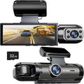 Dash Cam Front and Inside, 1296P Dual DashCams for Car, 3.16 Inch IPS Screen Driving Recorder with IR Night Vision, Loop Recording, Wide Angle Lens, 24H Parking Traffic Recorder