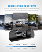 KAWA 3K Dash Cam Front, 32GB SD Card Included, Voice Control, Built-in Wi-Fi, 24/7 Parking Mode, G-Sensor, Night Vision, Loop Recording, App Control, 3K Dashcam for Cars, Truck, RV, SUV, Van
