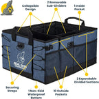 Seal Skin Covers Trunk Organizer for SUV, Car & Truck - Premium Heavy Duty & Collapsible with 3 Adjustable Size - Lightweight & Portable Storage Organizer - Easy to Use & Install in Any Vehicle - Blue