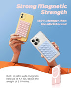 amBand Magnetic Suction Phone Mount for MagSafe Case, Silicone Octo Cup Buddy Sticky Grip Holder for iPhone, Removable Hands-Free Selfie/Video for TikTok Influencers, Women Gift, Light Pink
