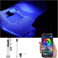 RGB Car Footwell Ambient Lighting Kit Car Charger + USB 16.7 Millions Colors Sound Active Music Sync APP Control Car Interior Multicolored Footwell Atmosphere Light DC 12V