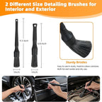 6PCS Car Rim Brushes for Cleaning Wheels, Car Detailing Cleaning Wash Brush Set, Stiff-Bristle Rim Brush with Tire Shine Applicator Pad for Cars SUV Tire RVs Trucks Wheel