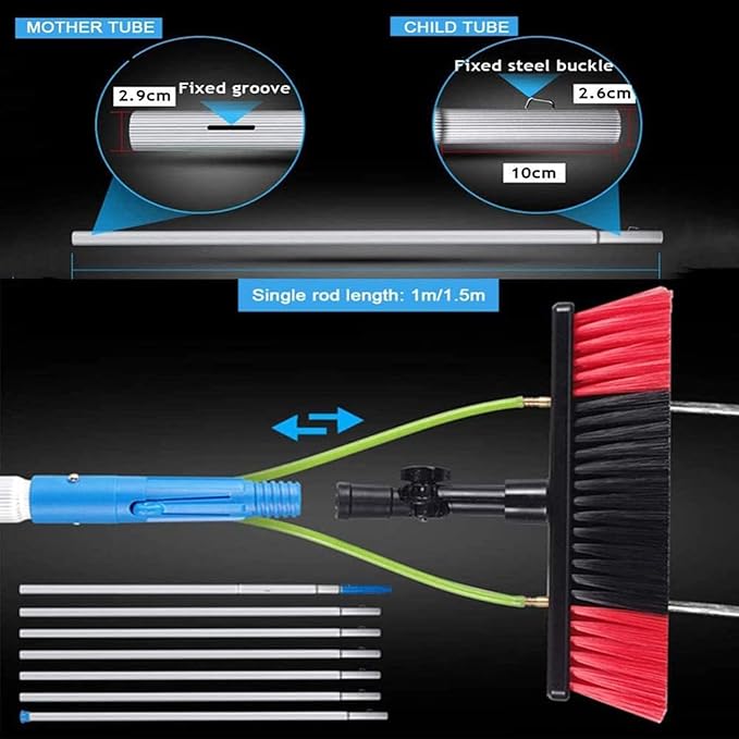 Rotatable Solar Panel Cleaning Brush with Long HandlePerfect for Windows Glass Showers and WindshieldsEffortless Cleaning Tool for Solar Panels and Home Use