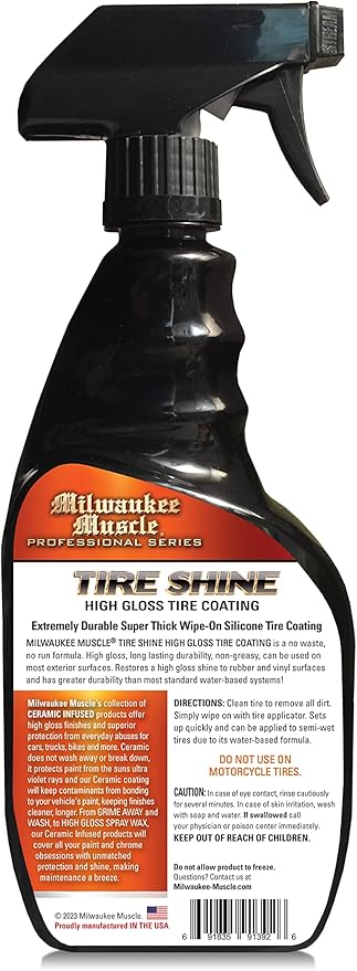 Tire Shine 22oz Spray - High Gloss Tire Coating - High Gloss Finish for Rubber and Vinyl