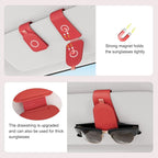 Sotfamily Sunglass Holder for Car Visor, Suede Cloth Magnetic Sunglass Organizer for Car Accessories, 2 Packs, Red