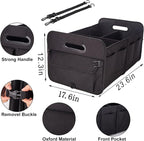 titiyiof Trunk Organizer For Suv & Sedan,Car Organizers and Storage, Waterproof Collapsible & Adjustable Straps,70L Sturdy Car Organization for Car Accessories, Tools,Sundries,2-3 Compartment（Black